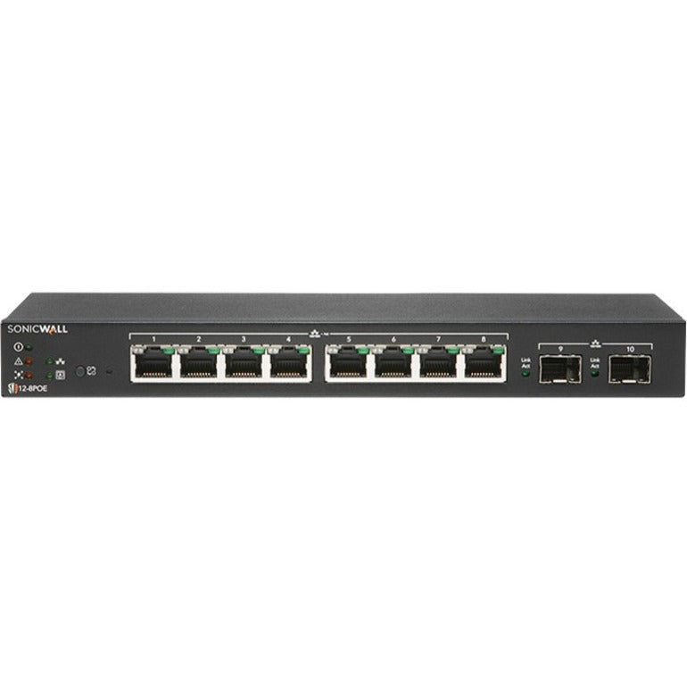 SonicWall Switch SWS12-8POE - 10 Ports - Manageable - 2 Layer Supported - Modular - 2 SFP Slots - 73.30 W Power Consumption - 55 W PoE Budget - Optical Fiber, Twisted Pair - PoE Ports - Desktop - 12 M...  - 02-SSC-2463 - eCommerce Business Prime