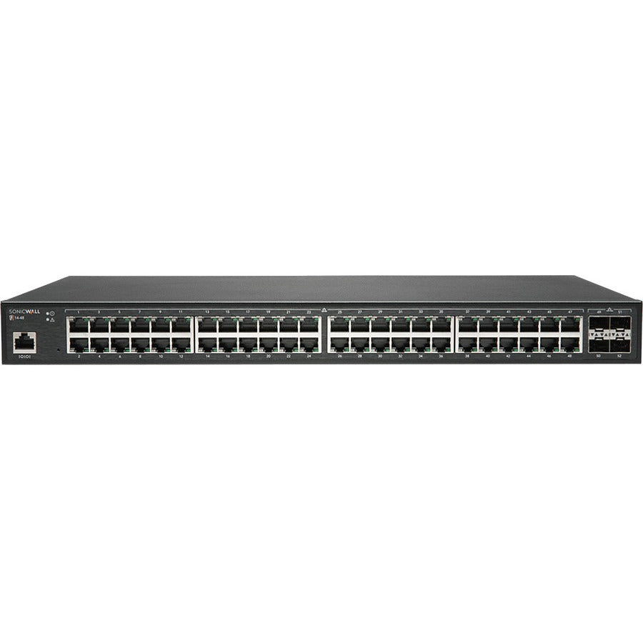 SonicWall Switch SWS14-48 - 52 Ports - Manageable - 2 Layer Supported - Modular - 54 W Power Consumption - Optical Fiber, Twisted Pair - 1U High - Rack-mountable - 12 Month Limited Warranty - 02-SSC-2465 - eCommerce Business Prime