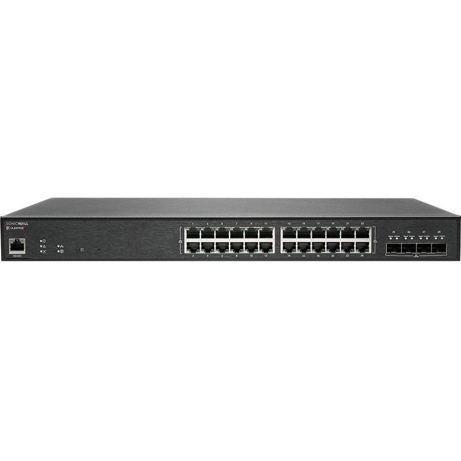 SonicWall Switch SWS14-24FPOE - 28 Ports - Manageable - 2 Layer Supported - Modular - 500.40 W Power Consumption - 410 W PoE Budget - Optical Fiber, Twisted Pair - PoE Ports - 1U High - Rack-mountable...  - 02-SSC-2468 - eCommerce Business Prime