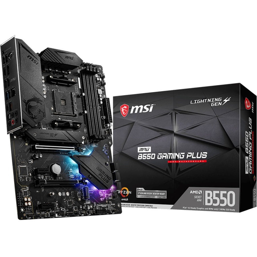 MSI MPG B550 GAMING PLUS Desktop Motherboard - AMD B550 Chipset - Socket AM4 - ATX - 128 GB DDR4 SDRAM Maximum RAM - DIMM, UDIMM - 4 x Memory Slots - Gigabit Ethernet - HDMI - DisplayPort - 6 x SATA I...  - B550GPLUS - eCommerce Business Prime