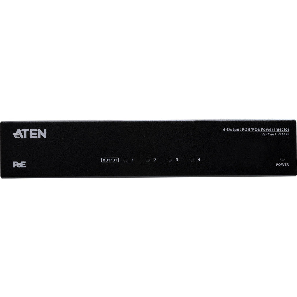 ATEN 4-Output PoH/PoE Power Injector - Network (RJ-45) - Metal - VE44PB - eCommerce Business Prime