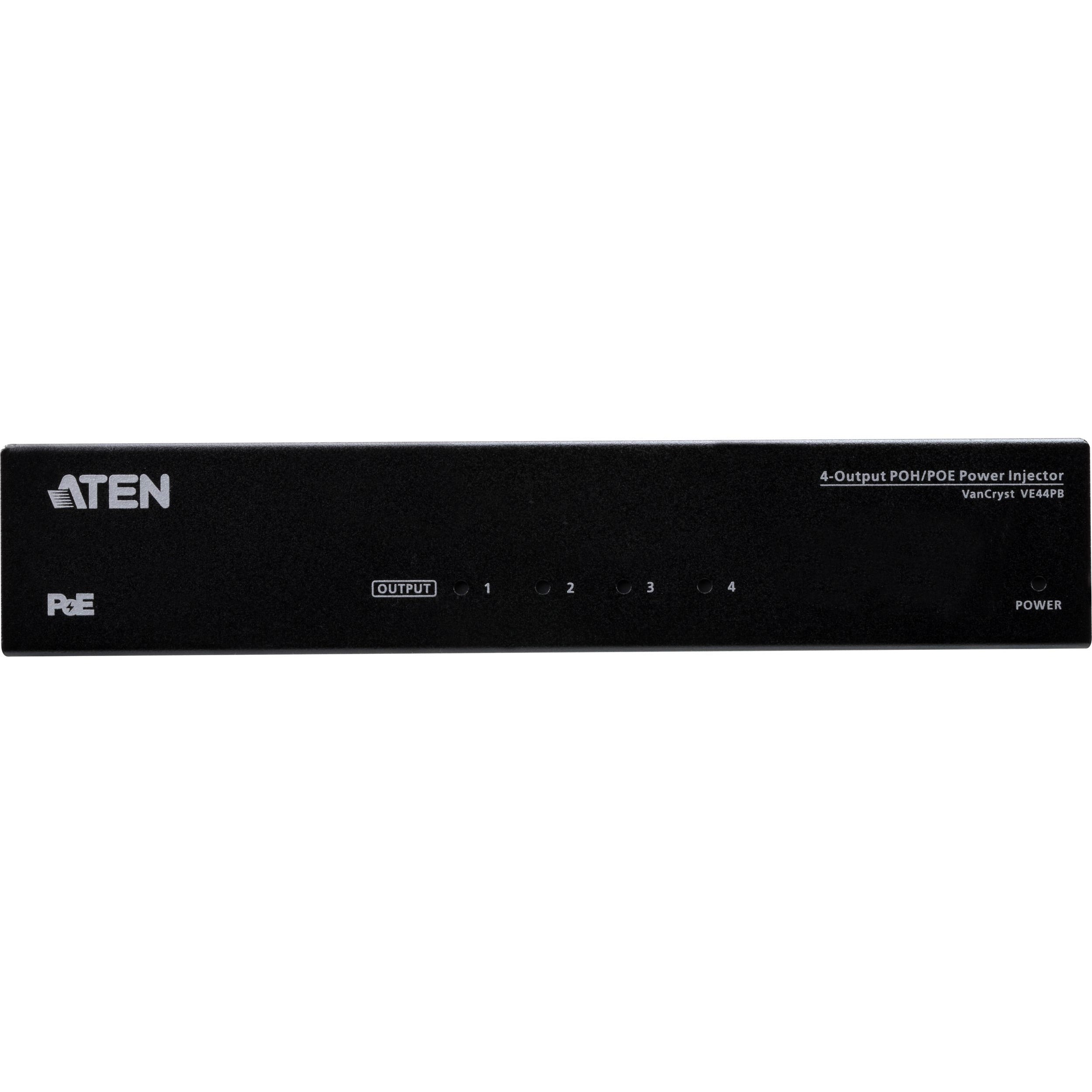 ATEN 4-Output PoH/PoE Power Injector - Network (RJ-45) - Metal - VE44PB - eCommerce Business Prime