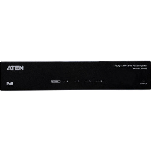 ATEN 4-Output PoH/PoE Power Injector - Network (RJ-45) - Metal - VE44PB - eCommerce Business Prime