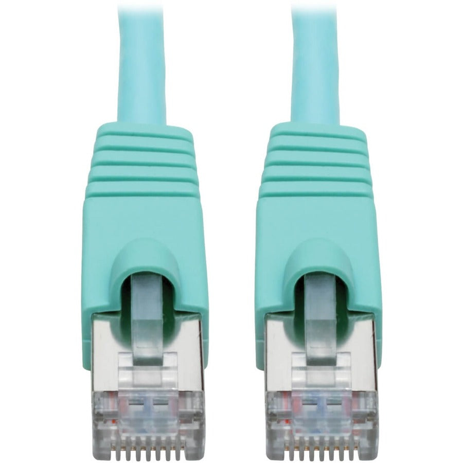 Tripp Lite Cat6a Ethernet Cable 10G STP Snagless Shielded PoE M/M Aqua 2ft - 2 ft Category 6a Network Cable for Network Device, Switch, Hub, Patch Panel, Router, Modem, VoIP Device, Surveillance Camer...  - N262-002-AQ - eCommerce Business Prime