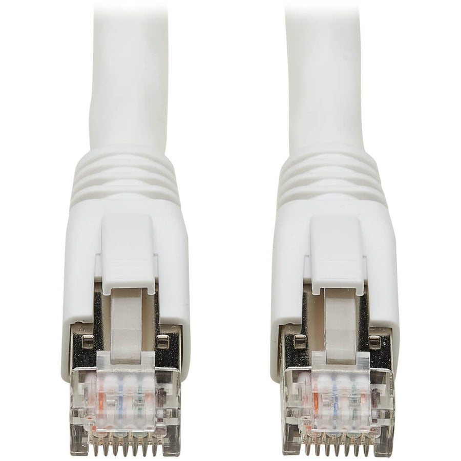 Tripp Lite Cat8 Patch Cable 25G/40G Certified Snagless M/M PoE White 60ft - 60 ft Category 8 Network Cable for Network Device, Digital Signage Player, VoIP Device, Security Camera, Patch Panel, Workst...  - N272-060-WH - eCommerce Business Prime