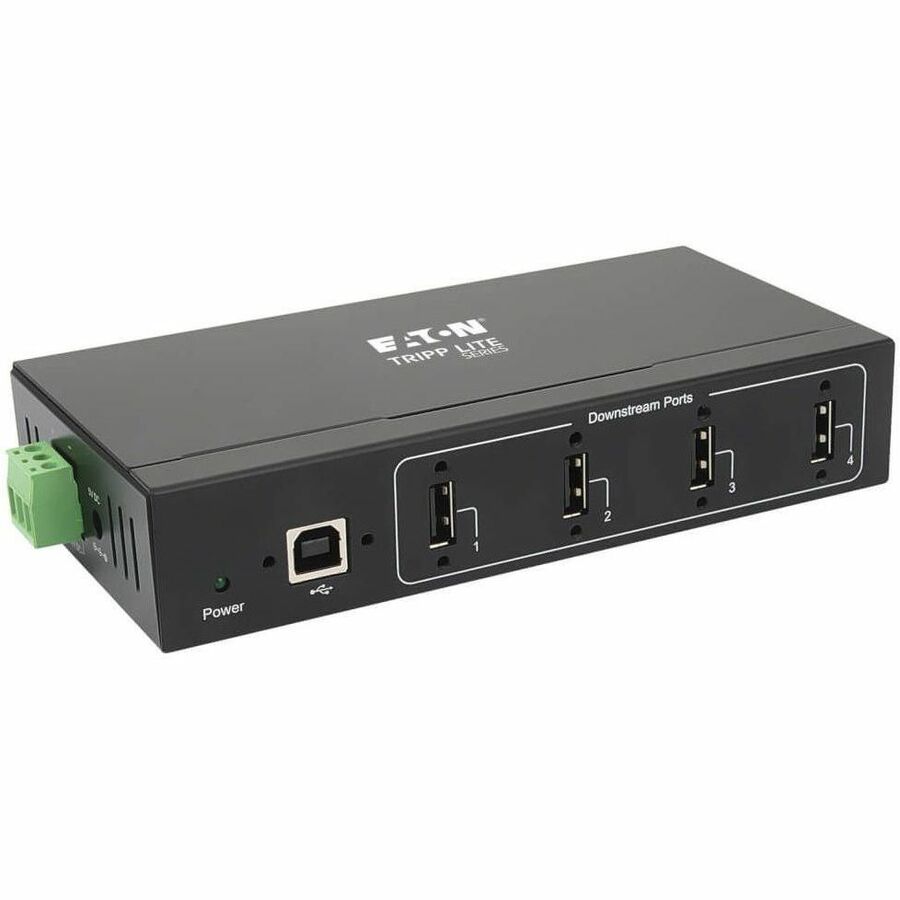 Tripp Lite USB 2.0 Hub Industrial 4-Port 15kV ESD Immunity Metal Mountable - USB 2.0 Type B - Wall/DIN Rail Mountable - 4 USB Port(s) - 4 USB 2.0 Port(s) - Mac, Linux, PC - U223-004-IND-1 - eCommerce Business Prime