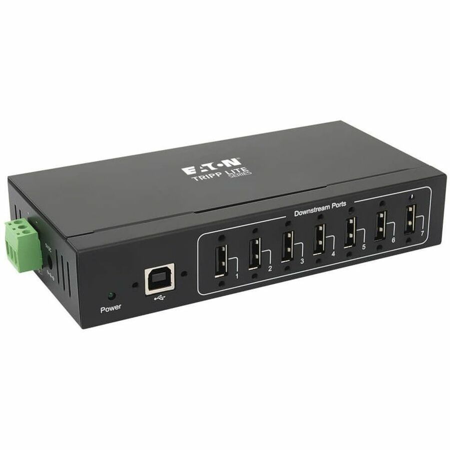 Tripp Lite USB 2.0 Hub Industrial 7-Port 15kV ESD Immunity Metal Mountable - USB 2.0 Type B - Wall/DIN Rail Mountable - 7 USB Port(s) - 7 USB 2.0 Port(s) - Mac, Linux, PC - U223-007-IND-1 - eCommerce Business Prime