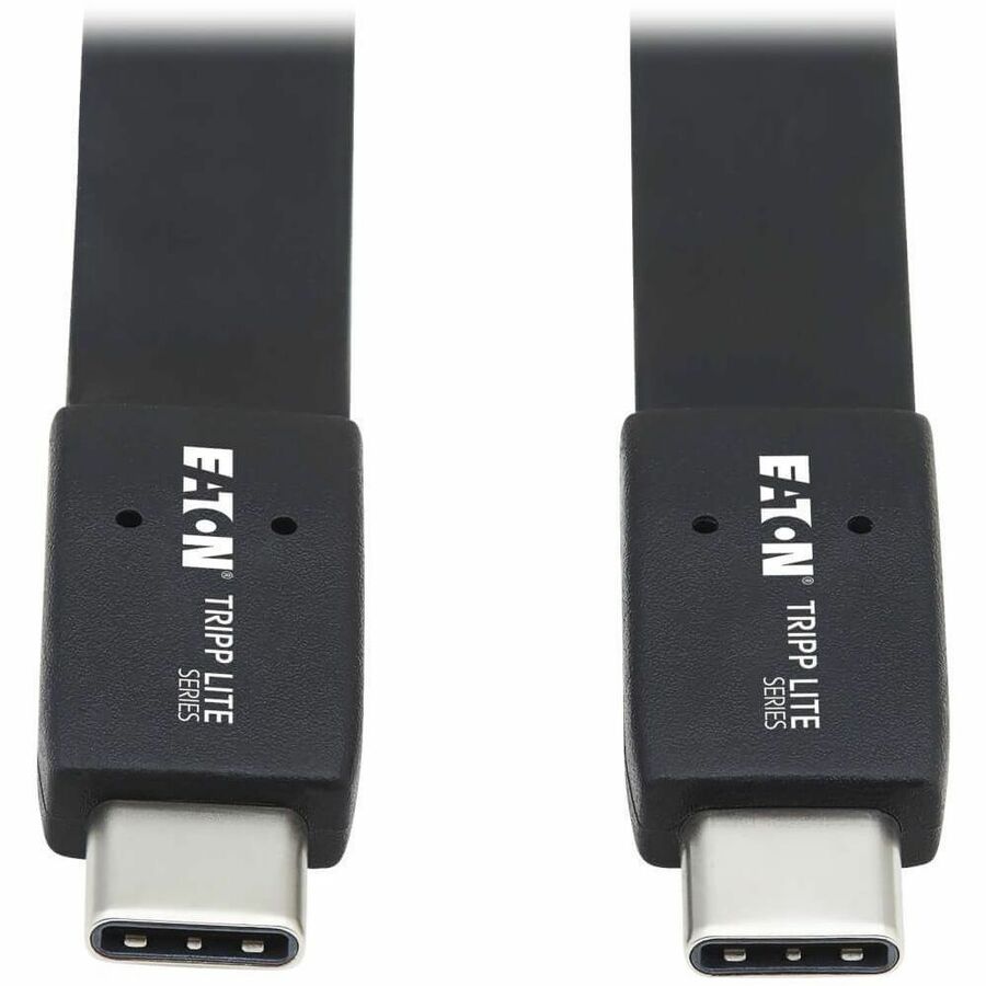 Tripp Lite USB C Cable Flat USB 3.1 Gen2 10Gbps M/M Thunderbolt 3 Black 3ft - 3 ft USB-C Data Transfer Cable for Smartphone, Computer, Charger, Power Bank, Mobile Device, Tablet, MacBook Pro, Notebook...  - U420-003-G2-FL - eCommerce Business Prime