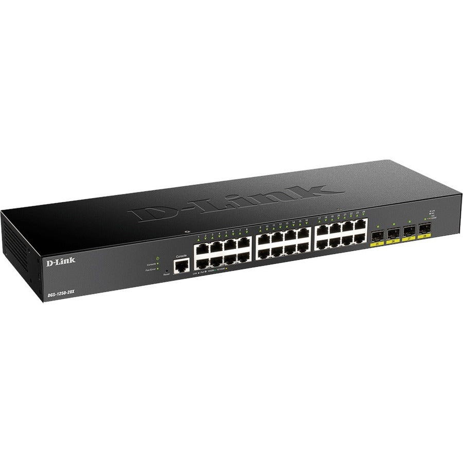 D-Link 28-Port 10-Gigabit Smart Managed Switch - 28 Ports - Manageable - 3 Layer Supported - Modular - 30.60 W Power Consumption - Twisted Pair, Optical Fiber - Lifetime Limited Warranty - DGS-1250-28X-6KV - eCommerce Business Prime