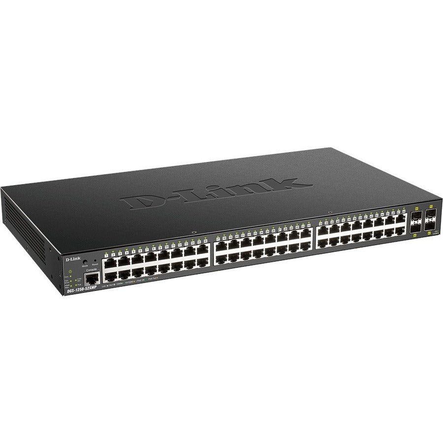 D-Link 52-Port 10-Gigabit Smart Managed PoE Switch - 52 Ports - Manageable - 3 Layer Supported - Modular - 57.20 W Power Consumption - 370 W PoE Budget - Twisted Pair, Optical Fiber - PoE Ports - Life...  - DGS-1250-52XMP-6KV - eCommerce Business Prime