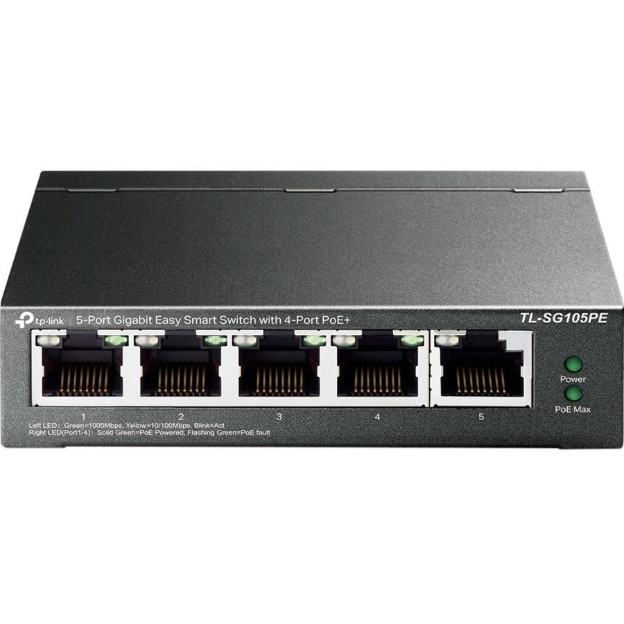TP-Link TL-SG105PE - 5-Port Gigabit Easy Smart Switch with 4-Port PoE+ - Limited Lifetime Protection - 4 PoE+ Port @65W - Easy Smart - Plug & Play - Shielded Ports - Support QoS, Vlan, IGMP and Link A...  - TL-SG105PE - eCommerce Business Prime