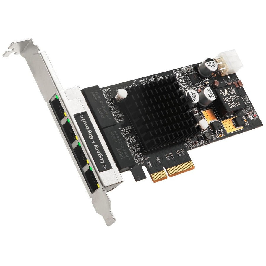 SIIG 4 Port Gigabit Ethernet with POE PCIe Card - Intel 350 - Supports IEEE 802.3az Energy Efficient Ethernet (EEE) - LB-GE0811-S1 - eCommerce Business Prime