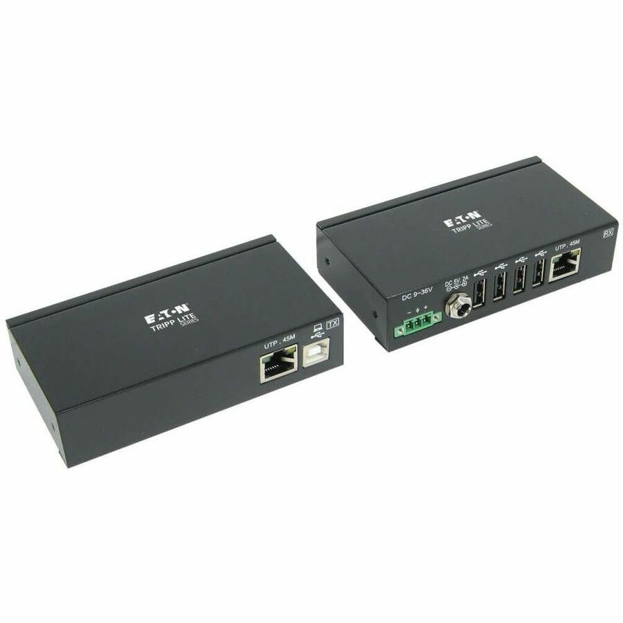 Tripp Lite USB over Cat5/Cat6 Extender Kit 4-Port Industrial USB 2.0 w ESD - 1 Input Device - 4 Output Device - 150 ft Range - 2 x Network (RJ-45) - 5 x USB - Twisted Pair - Category 6 - Rack-mountabl...  - B203-104-IND - eCommerce Business Prime