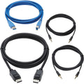 Tripp Lite Cable Kit DisplayPort KVM Cable Kit for Tripp Lite B005-DPUA2-K and B005-DPUA4 KVM, 4K DP, USB 3.1, 3.5 mm, 6 ft. - Tripp Lite P580-006 DisplayPort cable (M/M), 6 ft., U322-006 USB-A to USB...  - P785-DPKIT06 - eCommerce Business Prime