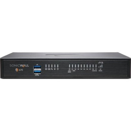 SonicWall TZ670 Network Security/Firewall Appliance - 8 Port - 10/100/1000Base-T, 10GBase-X - 10 Gigabit Ethernet - DES, 3DES, MD5, SHA-1, AES (128-bit), AES (192-bit), AES (256-bit) - 8 x RJ-45 - 2 T...  - 02-SSC-5675 - eCommerce Business Prime