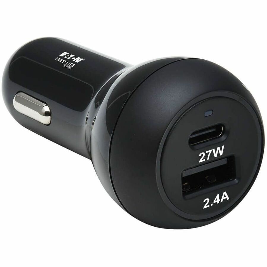 Tripp Lite USB Car Charger Dual-Port 39W Charging USB-C 27W, USB-A 12W - 12 V DC Input - 5 V DC/3 A, 9 V DC Output - Black - U280-C02-39W-1B - eCommerce Business Prime