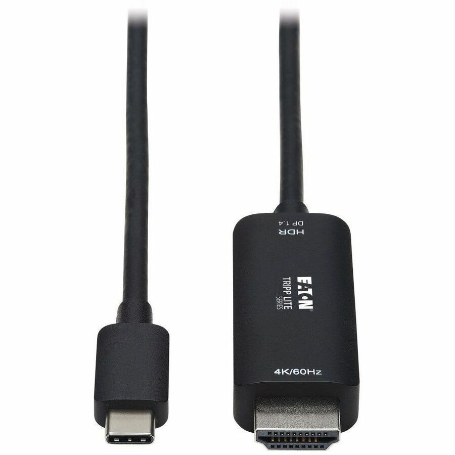 Tripp Lite USB C to HDMI Adapter Cable 4K60Hz HDR DP 1.4 Alt Mode Black 3ft - 3 ft HDMI/USB-C A/V Cable for Audio/Video Device, Projector, Notebook, Smartphone, MacBook Pro, HDTV, Monitor, Tablet, Aud...  - U444-003-HDR4BE - eCommerce Business Prime