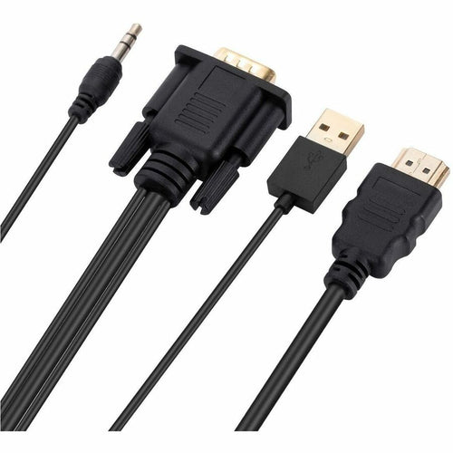 4XEM 6 ft HDMI to VGA with 3.5mm Audio - 6 ft HDMI/Mini-phone/VGA A/V Cable for Notebook, Gaming Console, Monitor, Projector, Desktop Computer, Ultrabook, MacBook, Chromebook, Apple TV, MacBook Pro - ...  - 4XHDMIVGA6FT - eCommerce Business Prime