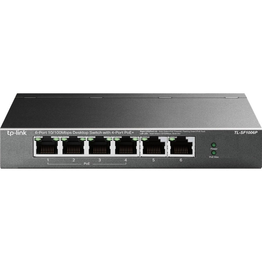 TP-Link TL-SF1006P - 6-Port Fast Ethernet 10/100Mbps PoE Switch - Limited Lifetime Protection - 4 PoE+ Ports @67W - Plug & Play - Sturdy Metal w/Shielded Ports - Extend Mode - Priority Mode - TL-SF1006P - eCommerce Business Prime