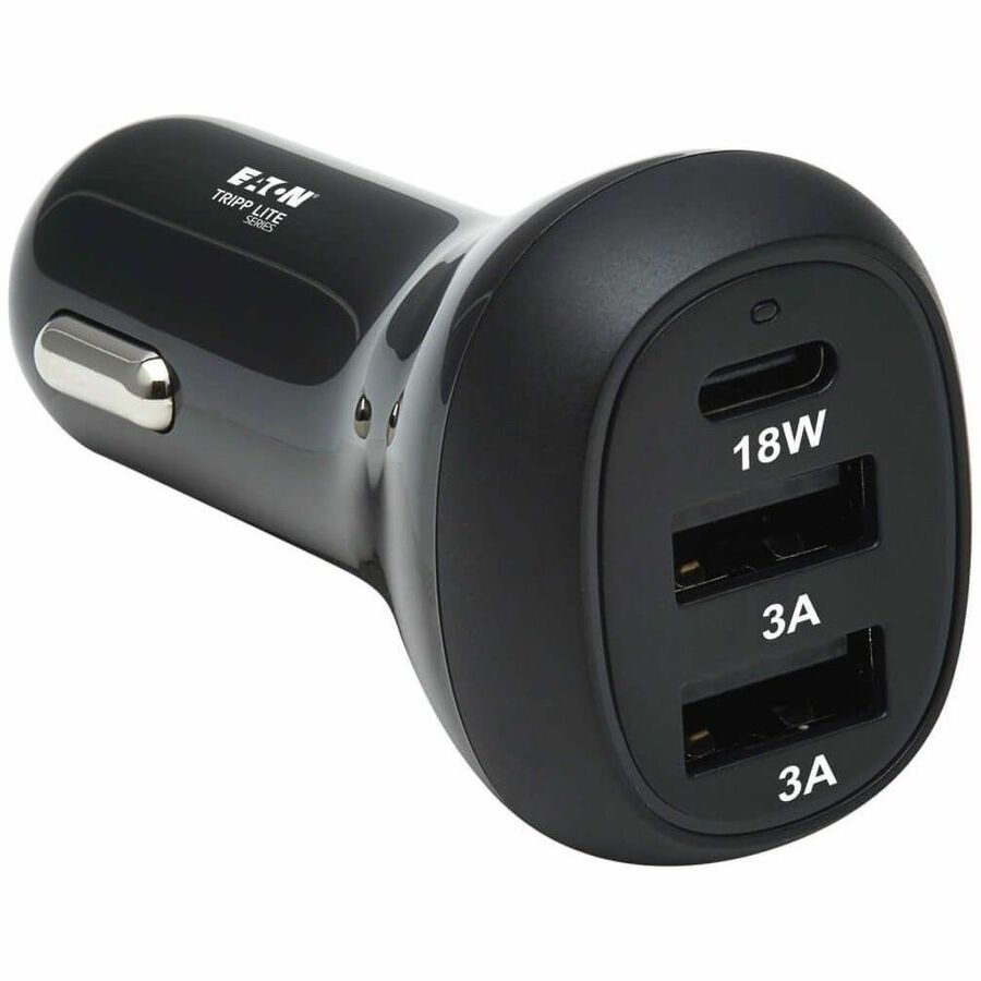 Tripp Lite USB Car Charger 3-Port 36W Max Charging USB C, 2 USB-A Black - 12 V DC Input - 5 V DC/3 A, 9 V DC, 12 V DC Output - Black - U280-C03-36W-1B - eCommerce Business Prime