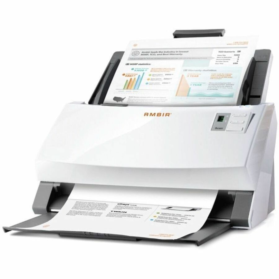 Ambir ImageScan Pro 340 Sheetfed Scanner - 600 dpi Optical - 48-bit Color - 16-bit Grayscale - 40 ppm (Mono) - 40 ppm (Color) - Duplex Scanning - USB - DS340-SE - eCommerce Business Prime