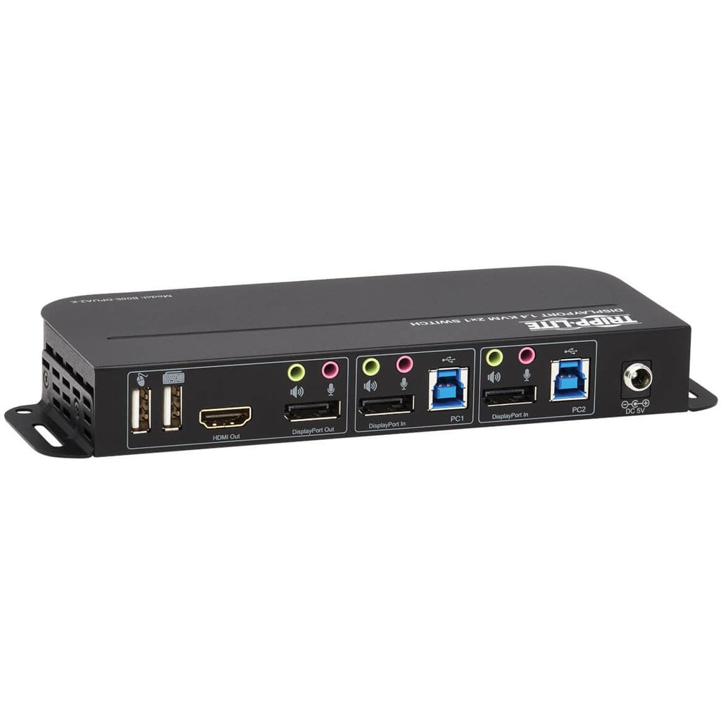 Tripp Lite DisplayPort USB KVM Switch 2-Port 4K 60Hz HDR DP 1.4 USB Cables - 2 Computer(s) - 1 Local User(s) - 4096 x 2160 - 6 x USB - 1 x HDMI - 3 x DisplayPort - B005-DPUA2-K - eCommerce Business Prime