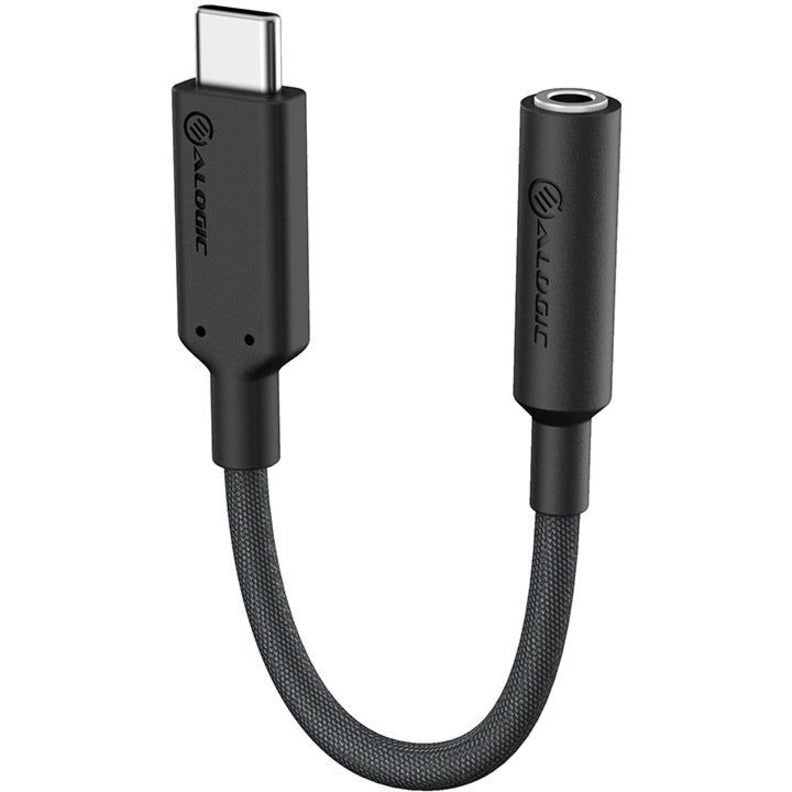 ALOGIC Elements PRO 10cm USB-C to 3.5mm Audio Adapter - Black - 3.94" Mini-phone/USB-C Audio Cable for Audio Device, Phone, Tablet, Headphone, Speaker, Amplifier, Mobile Phone, Notebook, Microphone -  - ELPC35A-BK - eCommerce Business Prime