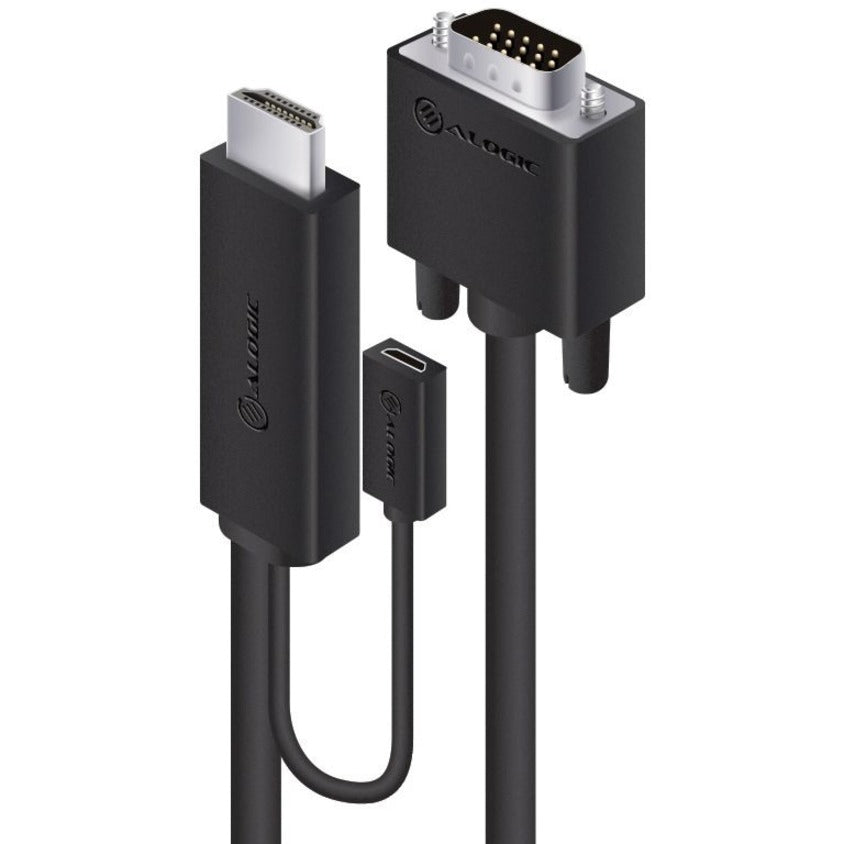 Alogic HDMI to VGA Cable - SmartConnect Series - 2m - 6.56 ft HDMI/Micro-USB/VGA Video Cable for Computer, Video Device - First End: 1 x HDMI Digital Audio/Video - Male, 1 x Micro USB - Female - Secon - HDVG-MM-02 - eCommerce Business Prime