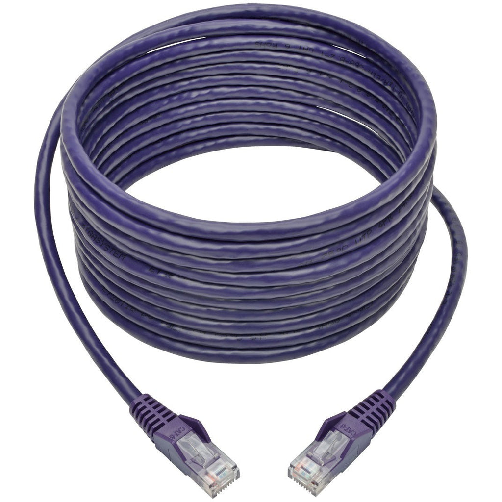 Tripp Lite 20ft Cat6 Gigabit Snagless Molded Patch Cable RJ45 M/M Purple 20' - 20ft - 1 x RJ-45 Male - 1 x RJ-45 Male - Purple - N201-020-PU - eCommerce Business Prime