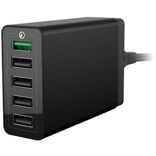 4XEM 5-Port USB Charger - 1 Pack - 120 V AC, 230 V AC Input - 5 V DC/8 A Output - Black - 4XPOWER5USB - eCommerce Business Prime