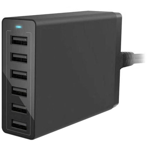 4XEM 6-Port USB Charger - 1 Pack - 120 V AC, 230 V AC Input - 5 V DC/10 A Output - Black - 4XPOWER6USB - eCommerce Business Prime