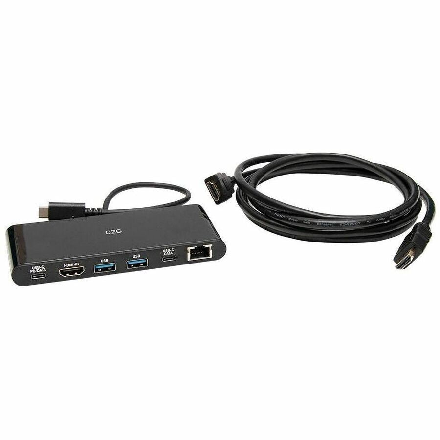 C2G USB C Docking Station Kit - USB C to HDMI, Ethernet and USB & 6ft HDMI - for Notebook/Tablet PC - 60 W - USB Type C - 4 x USB Ports - 2 x USB 3.0 - Network (RJ-45) - HDMI - Thunderbolt - Wired - C2G54479 - eCommerce Business Prime
