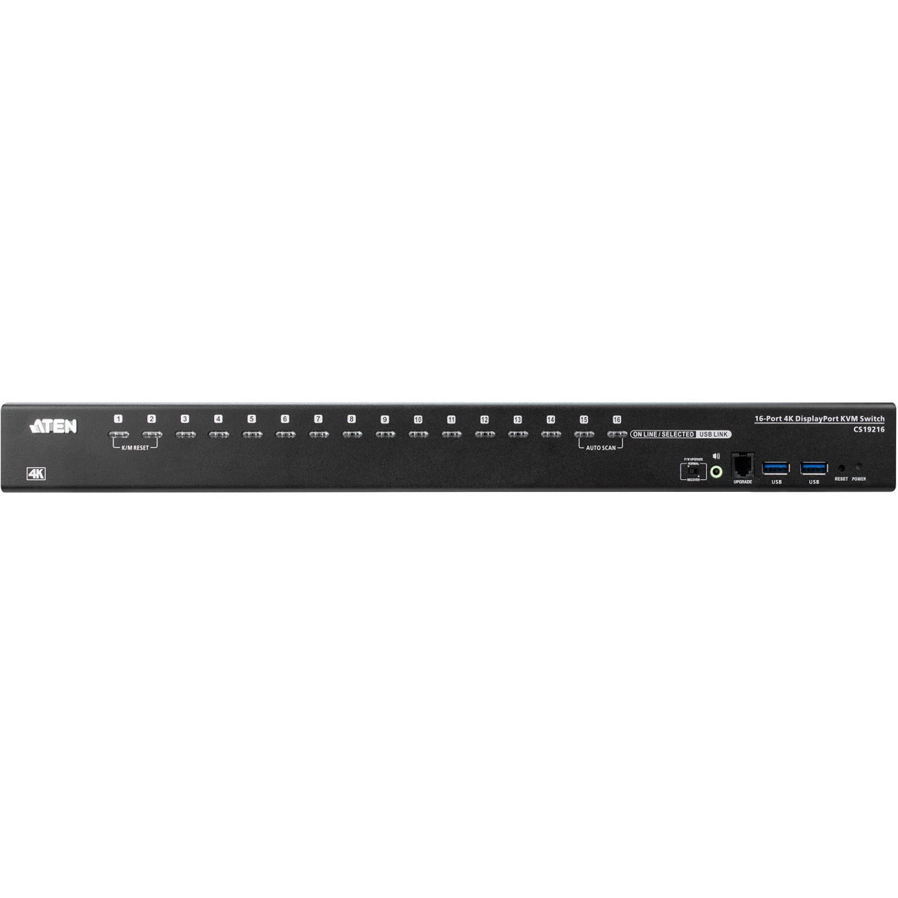 ATEN CS19216 16-Port USB 3.0 4K DisplayPort KVM Switch with Rack Mounting Kit - 16 Computer(s) - 1 Local User(s) - 4096 x 2160 - 20 x USB - 1 x HDMI - Rack-mountable - 17 x DisplayPort - CS19216 - eCommerce Business Prime