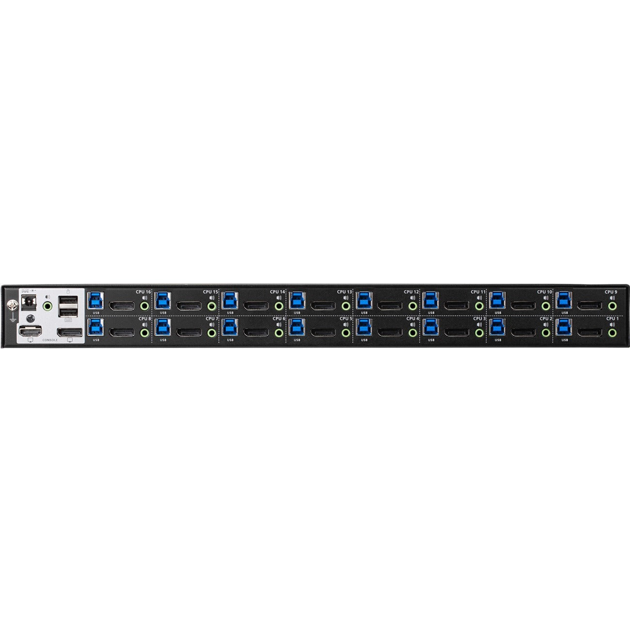 ATEN CS19216 16-Port USB 3.0 4K DisplayPort KVM Switch with Rack Mounting Kit - 16 Computer(s) - 1 Local User(s) - 4096 x 2160 - 20 x USB - 1 x HDMI - Rack-mountable - 17 x DisplayPort - CS19216 - eCommerce Business Prime