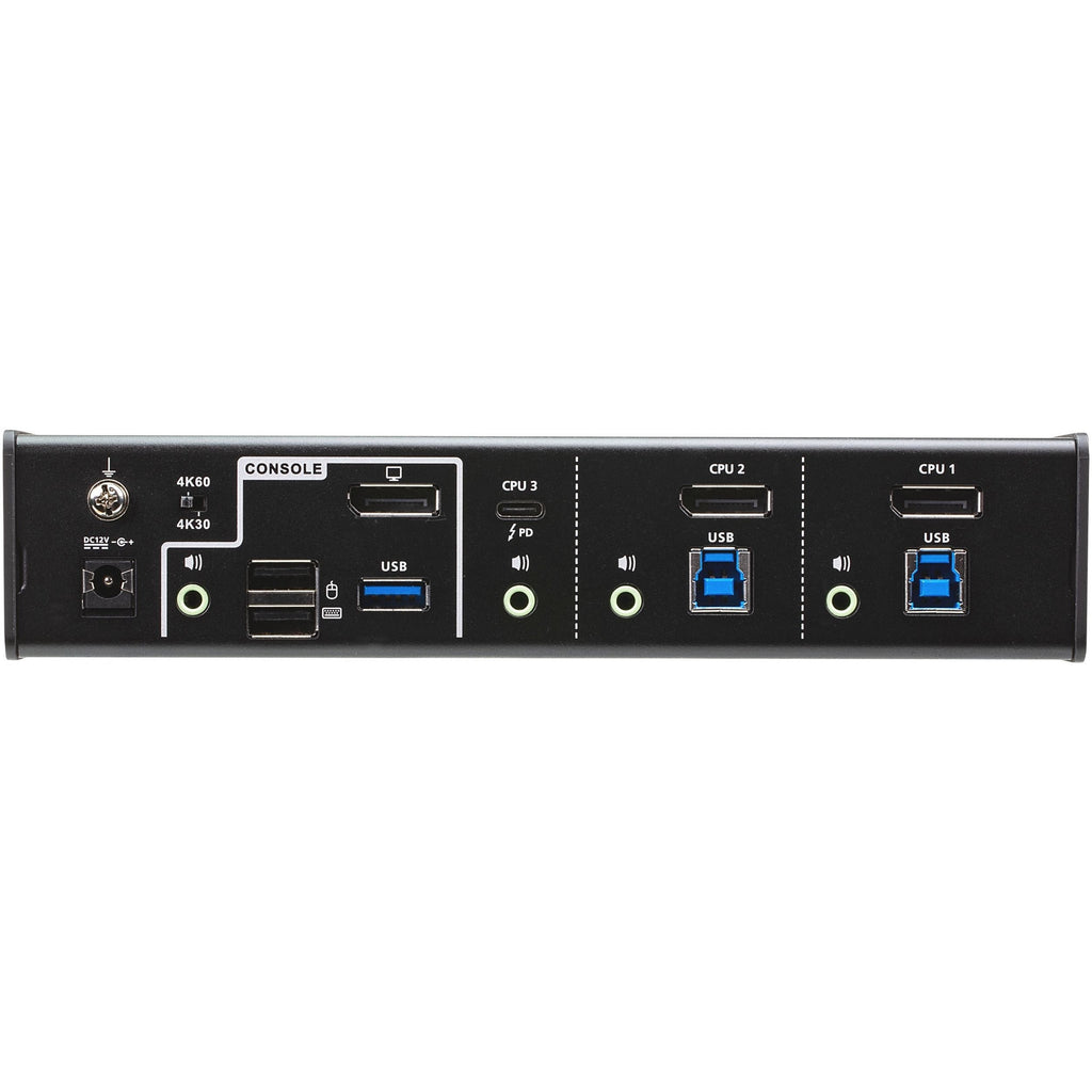 ATEN CS1953 3-Port USB-C DisplayPort Hybrid KVMP Switch - 3 Computer(s) - 4096 x 2160 - 7 x USB - 3 x DisplayPort - CS1953 - eCommerce Business Prime