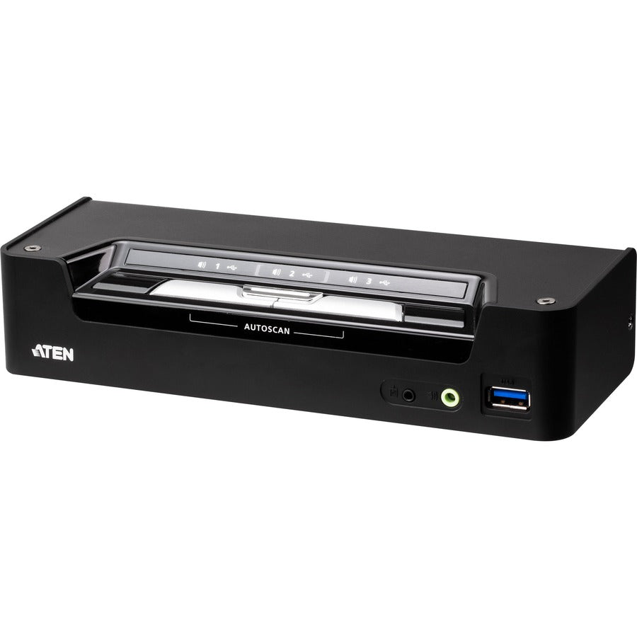 ATEN CS1953 3-Port USB-C DisplayPort Hybrid KVMP Switch - 3 Computer(s) - 4096 x 2160 - 7 x USB - 3 x DisplayPort - CS1953 - eCommerce Business Prime