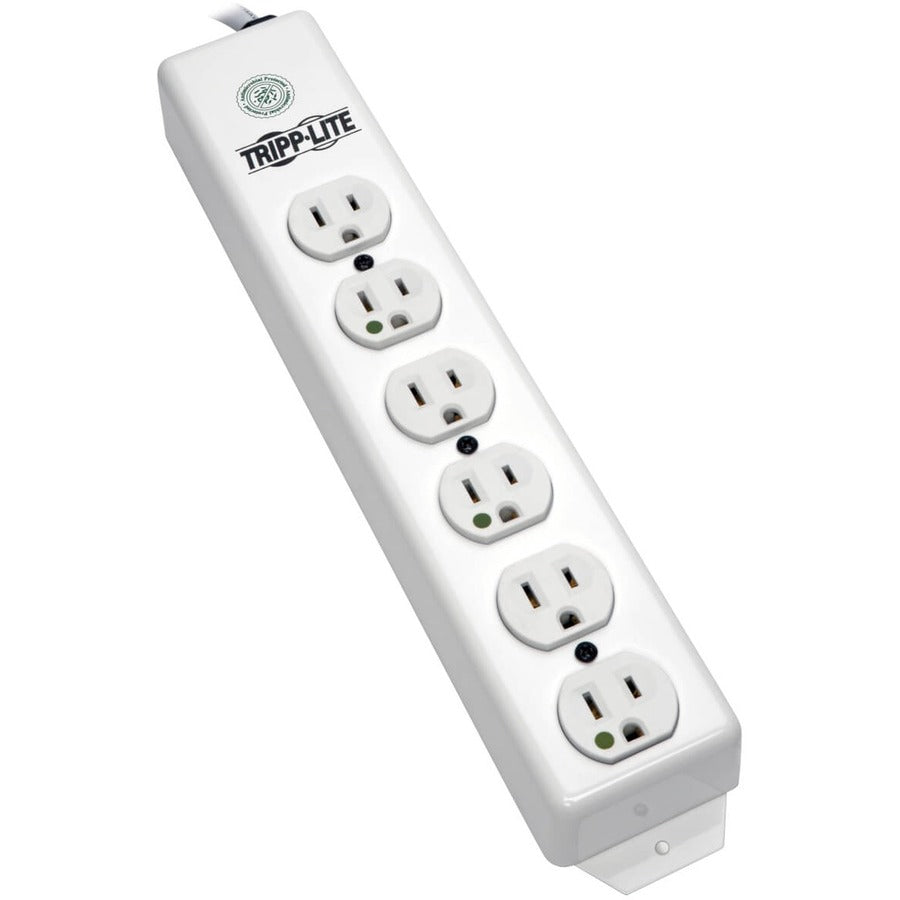 Tripp Lite Safe-IT Power Strip Hospital Medical Antimicrobial 120V 5-15R-HG 6 Outlet 1.5' Cord Metal - NEMA 5-15P - 6 NEMA 5-15R Hospital Grade - 1.5ft Input - PS-602-HG - eCommerce Business Prime