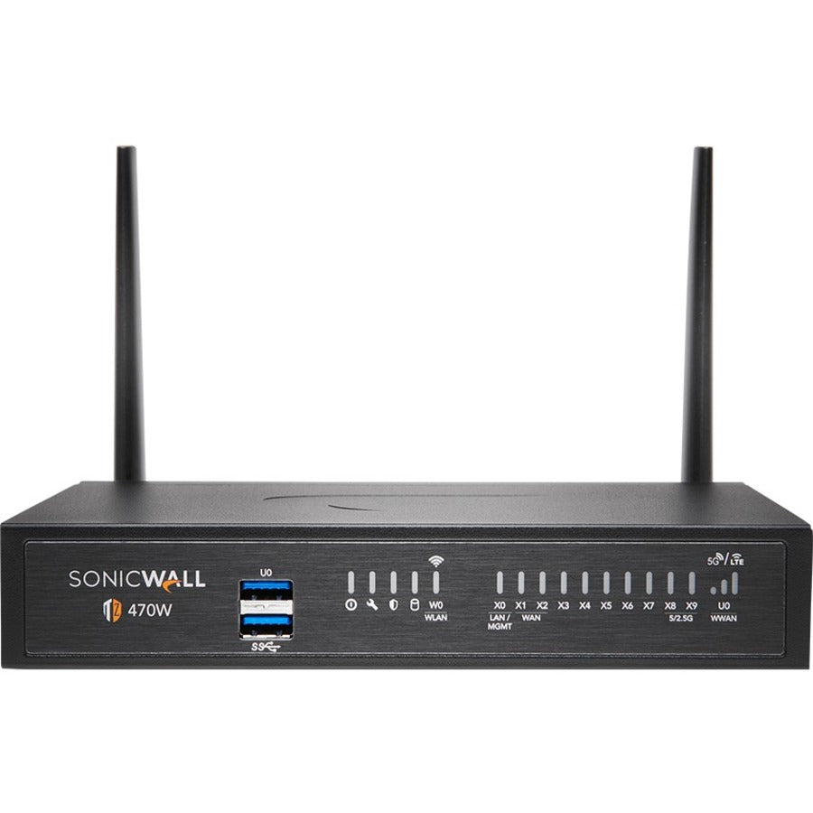 SonicWall TZ470W Network Security/Firewall Appliance - 8 Port - 10/100/1000Base-T - 2.5 Gigabit Ethernet - Wireless LAN IEEE 802.11ac - DES, 3DES, MD5, SHA-1, AES (128-bit), AES (192-bit), AES (256-bi...  - 02-SSC-6805 - eCommerce Business Prime