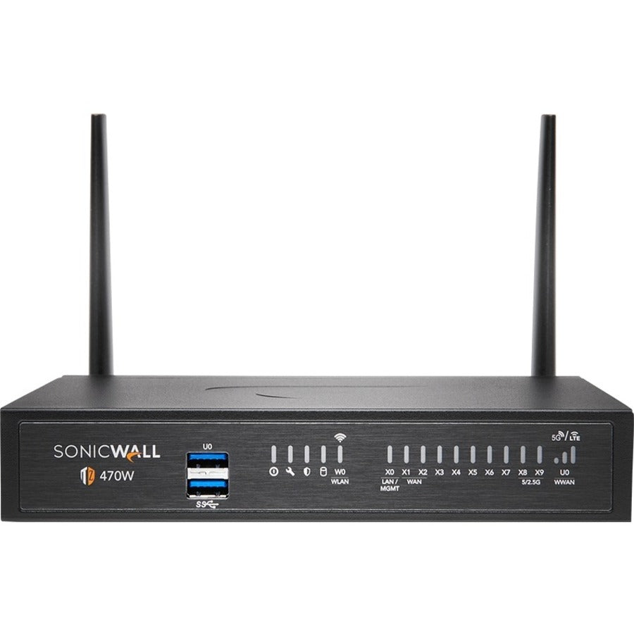 SonicWall TZ470W Network Security/Firewall Appliance - 8 Port - 10/100/1000Base-T - 2.5 Gigabit Ethernet - Wireless LAN IEEE 802.11ac - DES, 3DES, MD5, SHA-1, AES (128-bit), AES (192-bit), AES (256-bi...  - 02-SSC-6810 - eCommerce Business Prime