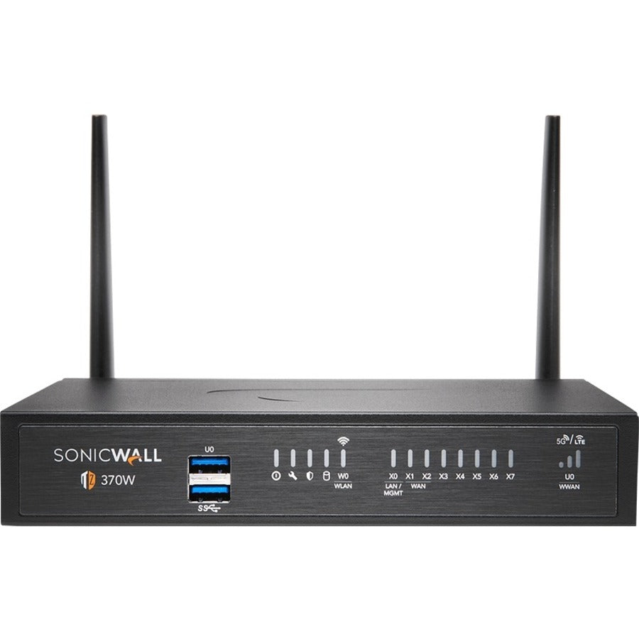 SonicWall TZ370W Network Security/Firewall Appliance - 8 Port - 10/100/1000Base-T - Gigabit Ethernet - Wireless LAN IEEE 802.11ac - DES, 3DES, MD5, SHA-1, AES (128-bit), AES (192-bit), AES (256-bit), ...  - 02-SSC-6834 - eCommerce Business Prime