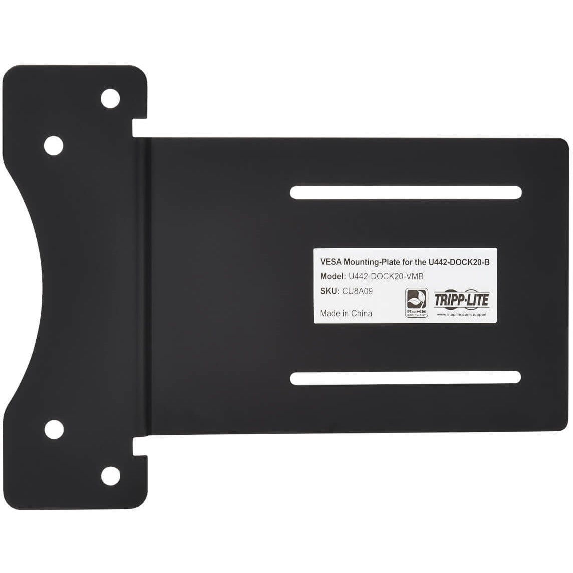 Tripp Lite VESA Mounting Plate for Tripp Lite U442-DOCK20-B Docking Station - 75 x 75, 100 x 100 VESA Standard - Rugged - U442-DOCK20-VMB - eCommerce Business Prime
