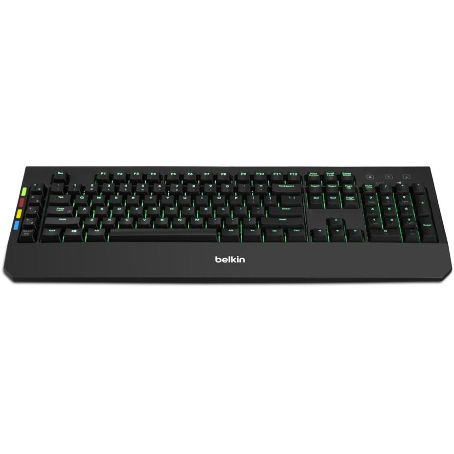 Belkin KVM Remote Control With Integrated Keyboard - Cable Connectivity - USB Interface - Rugged - KVM Switch - Mechanical Keyswitch - Black - TAA Compliant - F1DN008KBD - eCommerce Business Prime