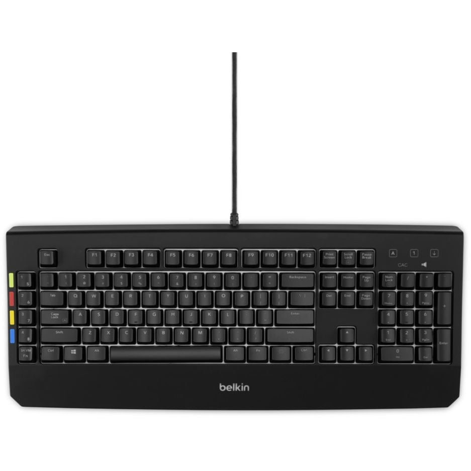Belkin KVM Remote Control With Integrated Keyboard - Cable Connectivity - USB Interface - Rugged - KVM Switch - Mechanical Keyswitch - Black - TAA Compliant - F1DN008KBD - eCommerce Business Prime
