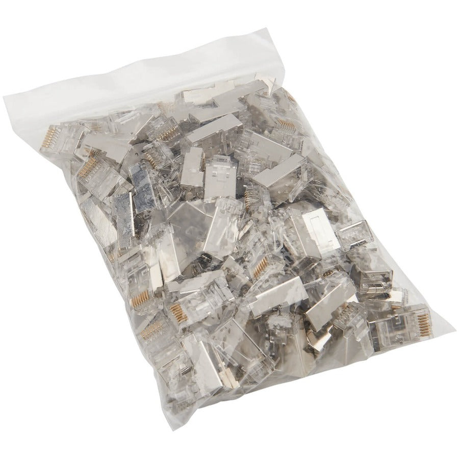 Tripp Lite Cat6 RJ45 Pass-Through FTP Modular Plug, 100 Pack - 100 Pack - 1 x RJ-45 Network Male - Clear - TAA Compliant - N232-100-FTP - eCommerce Business Prime
