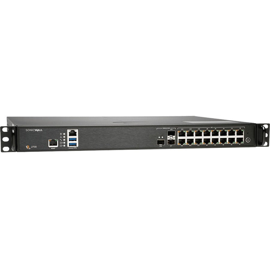SonicWall NSA 2700 Network Security/Firewall Appliance - 16 Port - 10/100/1000Base-T, 10GBase-X - 10 Gigabit Ethernet - DES, 3DES, MD5, SHA-1, AES (128-bit), AES (192-bit), AES (256-bit) - 16 x RJ-45 ...  - 02-SSC-4324 - eCommerce Business Prime