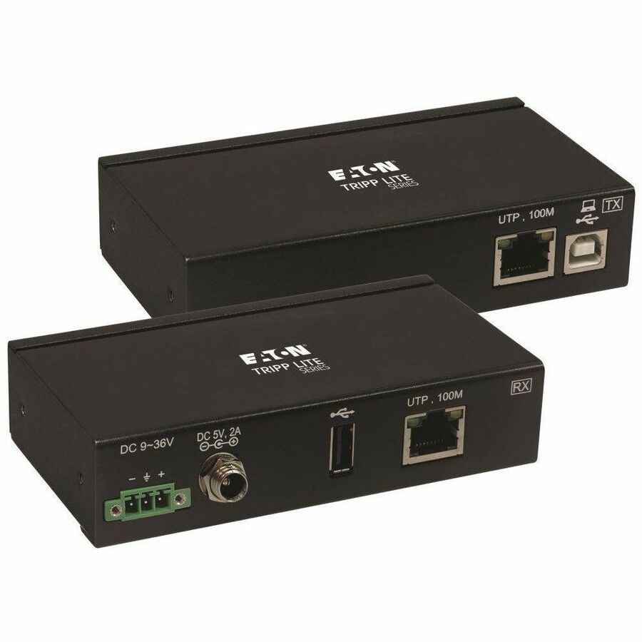 Tripp Lite USB Over Cat6 Extender Industrial 1-Port ESD Protection PoC TAA - 2 x Network (RJ-45) - 2 x USB - 331.36 ft Extended Range - Metal - Black - B203-101-IND-ER - eCommerce Business Prime