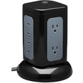 Tripp Lite Surge Protector Tower 6-Outlet 3x USB-A 1x USB C 8ft Cord Black - 6 x NEMA 5-15R, 4 x USB - 1800 VA - 1800 J - 120 V AC Input - TLP606UCTOWER - eCommerce Business Prime