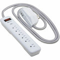 Tripp Lite Surge Protector Power Strip 7-Outlet 2 USB Ports 6ft Cord White - 7 x NEMA 5-15R, 2 x USB - 1800 VA - 900 J - 120 V AC Input - TLP616USB - eCommerce Business Prime