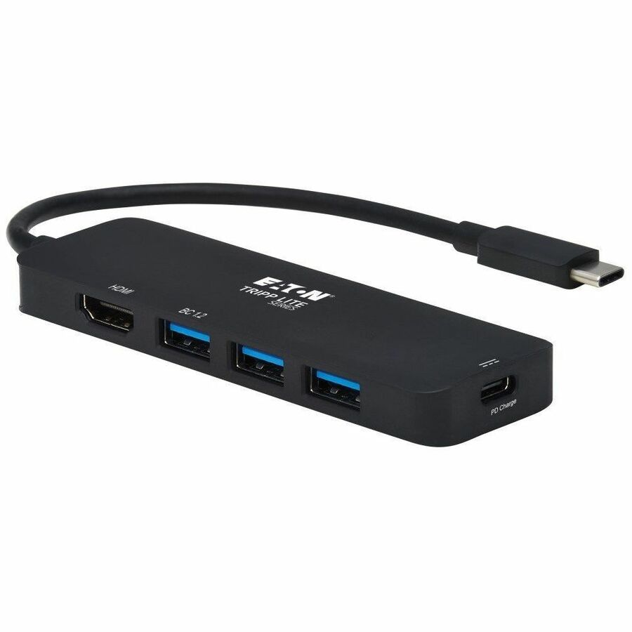 Tripp Lite USB C Multiport Adapter 4K60Hz HDMI 3 USB-A Hub 100W PD Charging - 1 x Type C Male USB - 3 x Type A Female USB, 1 x HDMI Female Digital Audio/Video, 1 x Type C Female USB - 4096 x 2160 Supp...  - U444-06N-H3UC2