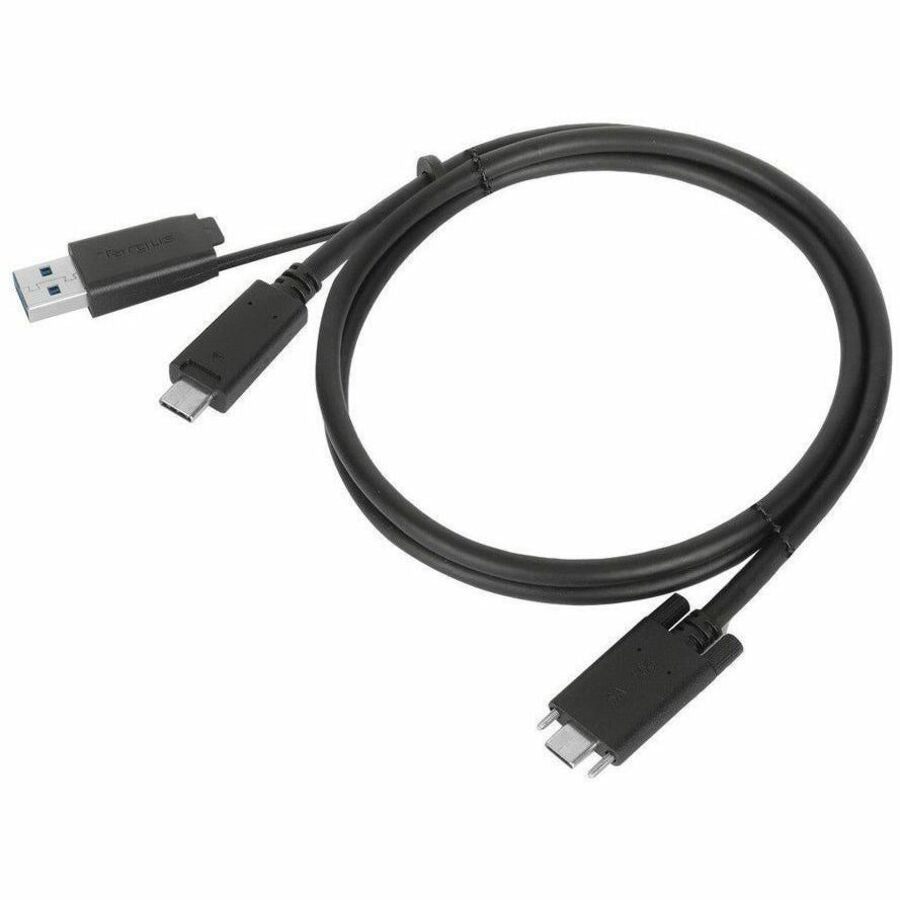 Targus 1M USB-C Male with Screw to USB-C Male Cable with USB-A Tether - 3.28 ft USB/USB-C Data Transfer Cable for Dock, Tablet, Notebook - First End: 1 x USB Type C - Male - Second End: 1 x USB Type C...  - ACC1133GLX - eCommerce Business Prime